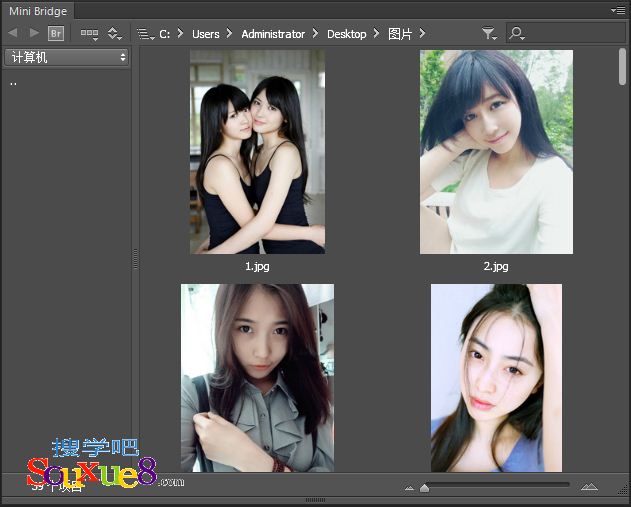 Photoshop CC中文版在Mini Bridge中浏览管理查看图像文件ps基础教程