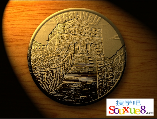Photoshop CC中文版利用ps滤镜和图层样式制作金银纪念币效果实例教程