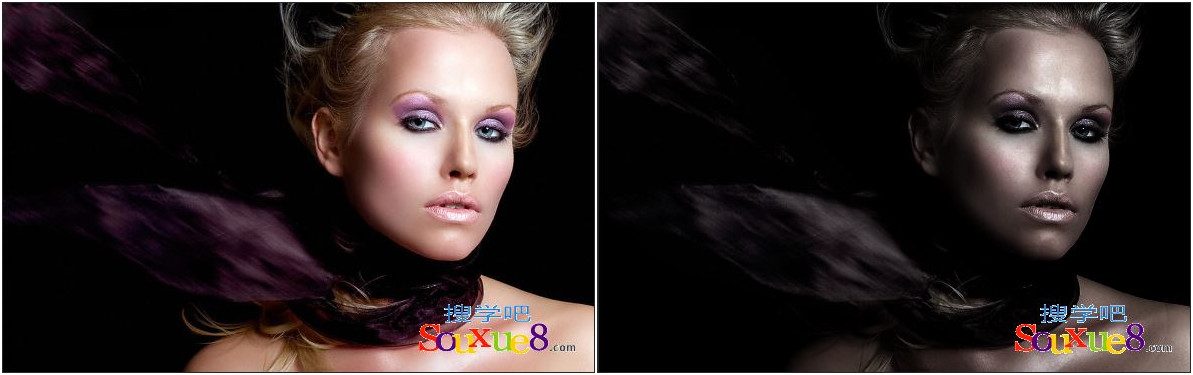 Photoshop CC中文版给美女照片制作淡彩低调氛围效果ps基础入门教程
