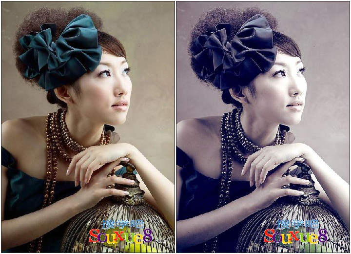 Photoshop CC中文版给美女照片调出古典色调ps基础入门教程