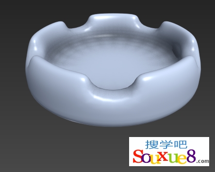 3DsMax2013利用网格平滑修改器制作烟灰缸3d模型实例教程