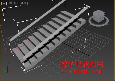 3DsMax2013中文版创建直线楼梯三维建模实例详解3D教程