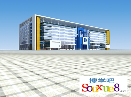 3DsMax2013利用目标平行光打造办公楼室外日景效果实例3D教程