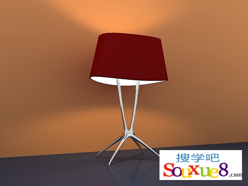 3DsMax2013中文版使用泛光灯制作台灯效果实例3D教程