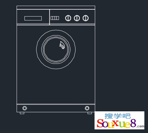 AutoCAD2015中文版室内电器图块绘制之洗衣机的绘制详细教程