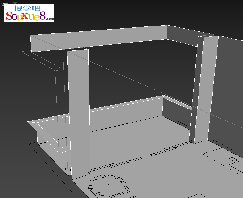 3DsMax2023中文版室内建模-阳台的建立3D2023基础入门教程