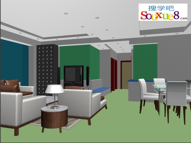 3DsMax2023中文版现代客厅效果图制作-将家具合并到场景中从入门到精通3D教程